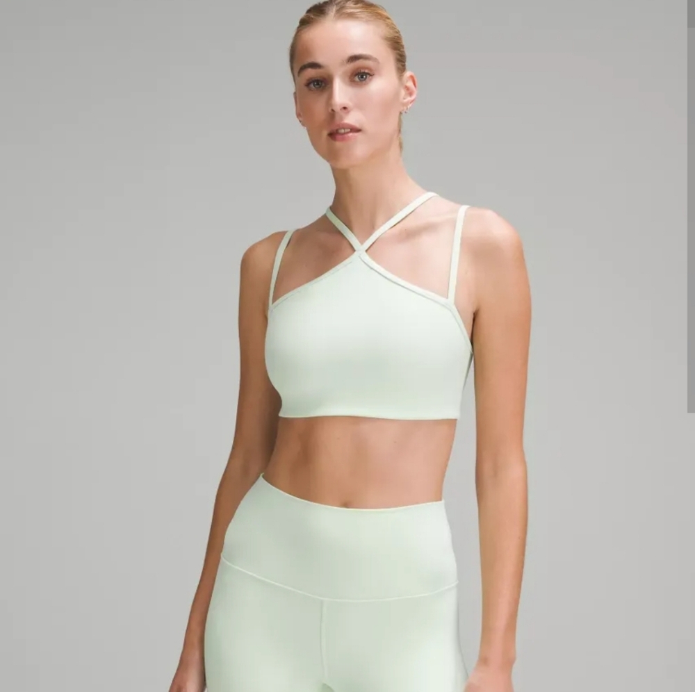 Lululemon Flow Y Strappy Bra Green Kohlrabi
